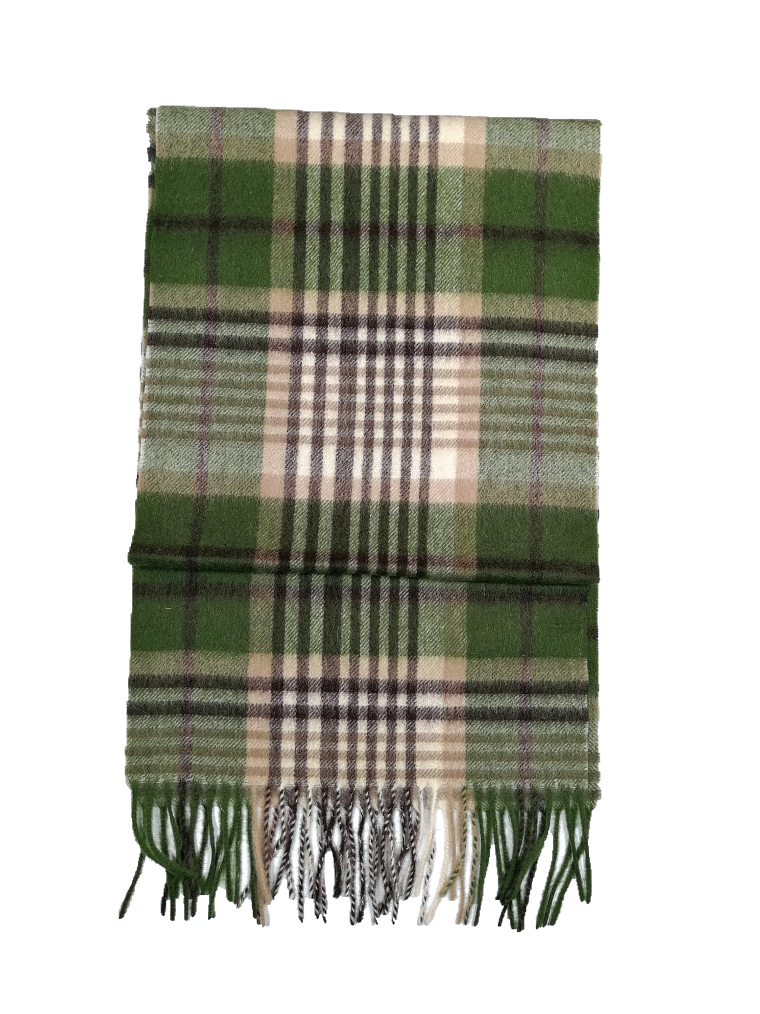 Shanlin 100% Australian Merino Wool Plaid Scarf for Men & Women – Soft, Warm, Lightweight Winter Wrap with Fringe
