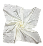 Shanlin Floral Pattern Solid Color Silk Feel Square Scarves (27.5"X27.5")