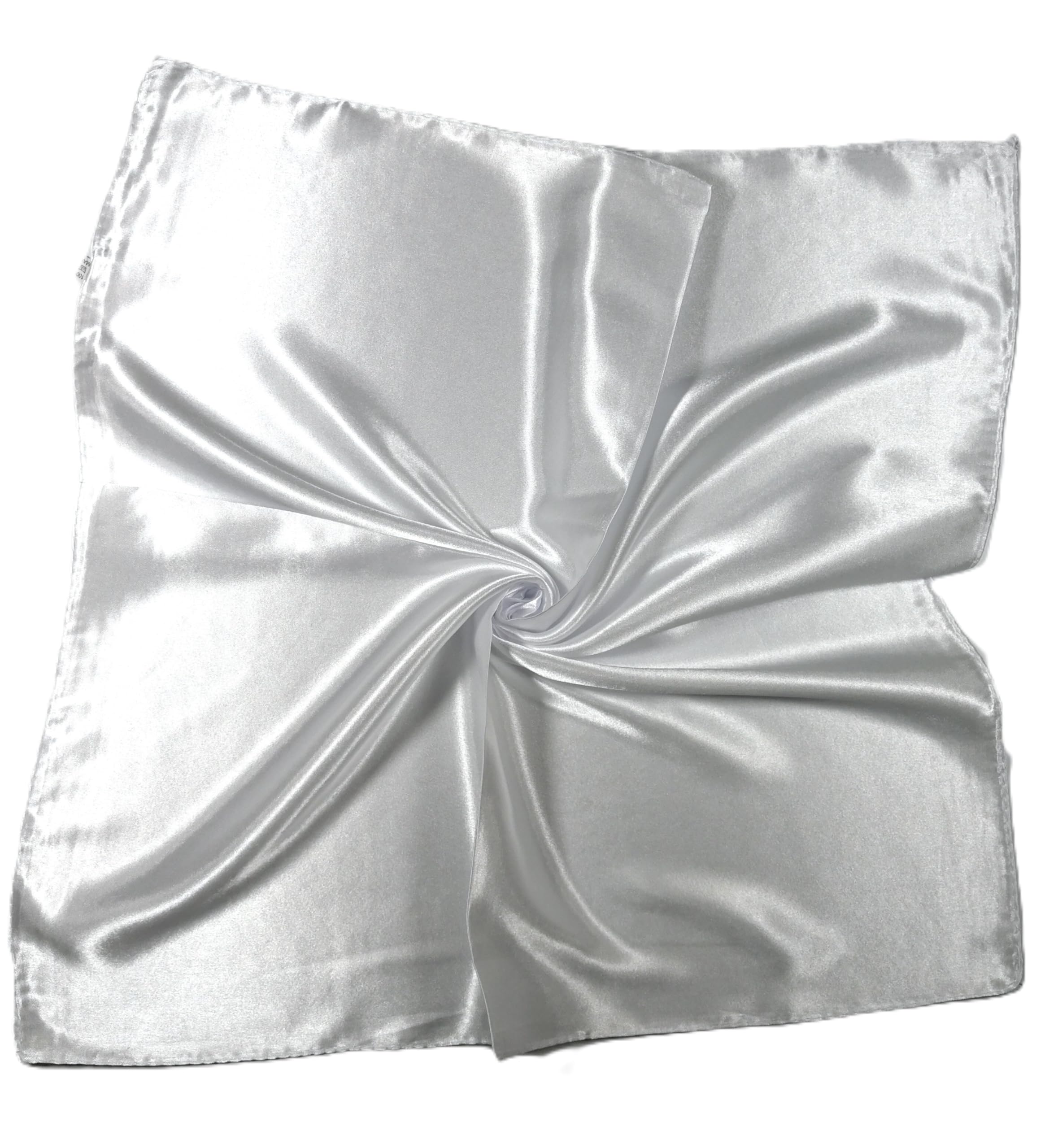 Shanlin Solid Color Silk Feel Satin Square Scarf Bandanas (23.5"X23.5")