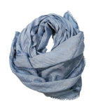 Shanlin Cotton Blend Solid Color Scarves with Elegant Lace Edge for Women