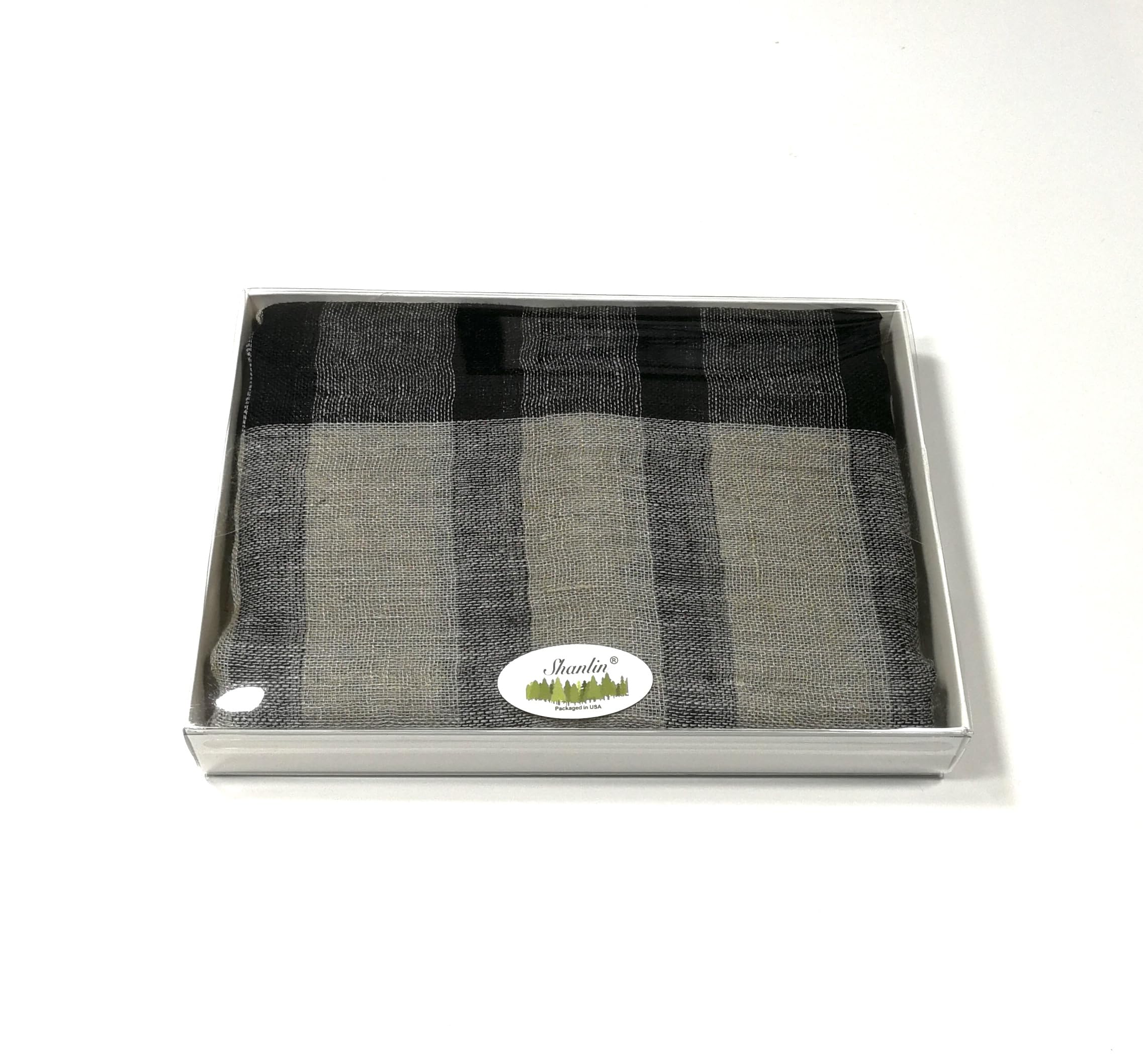 Shanlin Unisex Natural Color 100% Linen Scarves for Men and Women