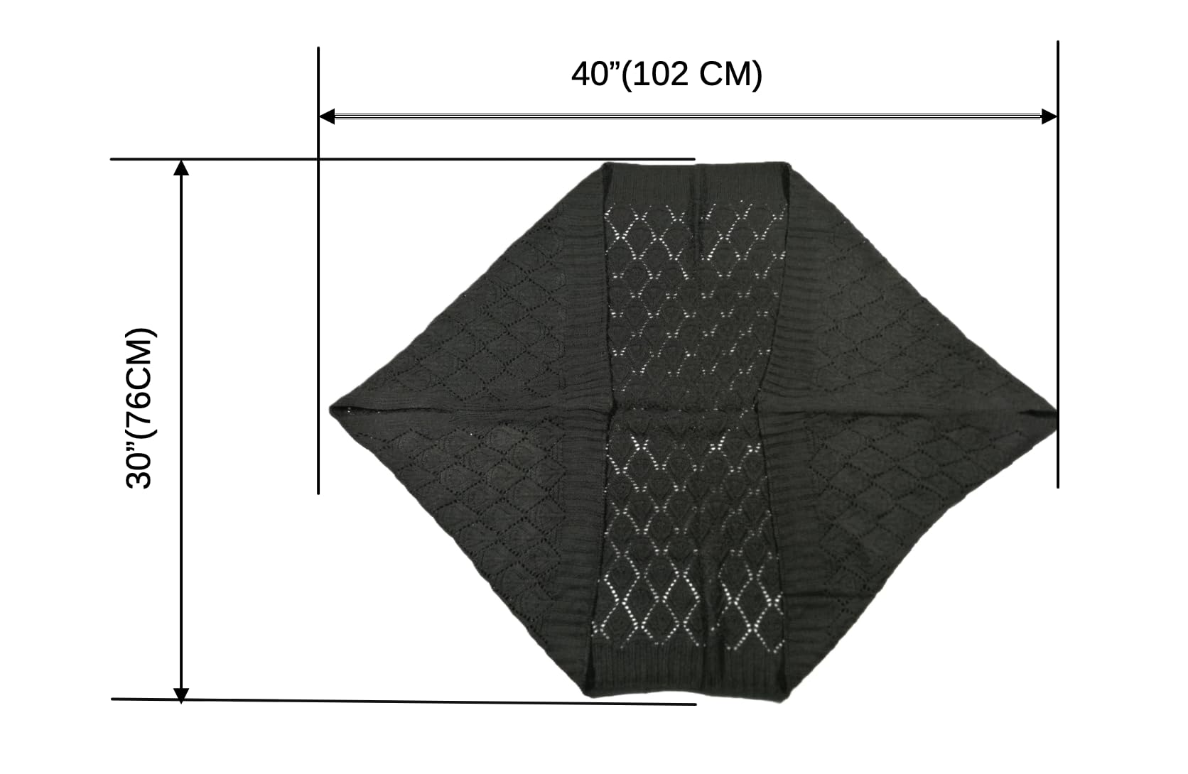 Shanlin Rhombus-Shaped Hollow Pattern Cocoon Cardigan Sweater Shawl