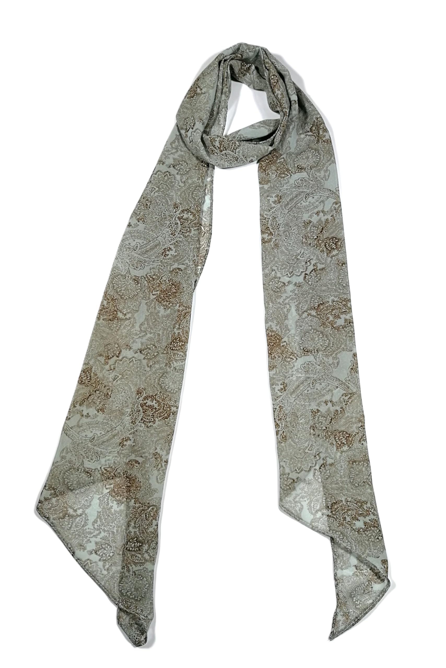 Shanlin Vintage Polka Dot Chiffon Skinny Scarf – Lightweight Retro Long Ribbon for Neck, Hair, Hat