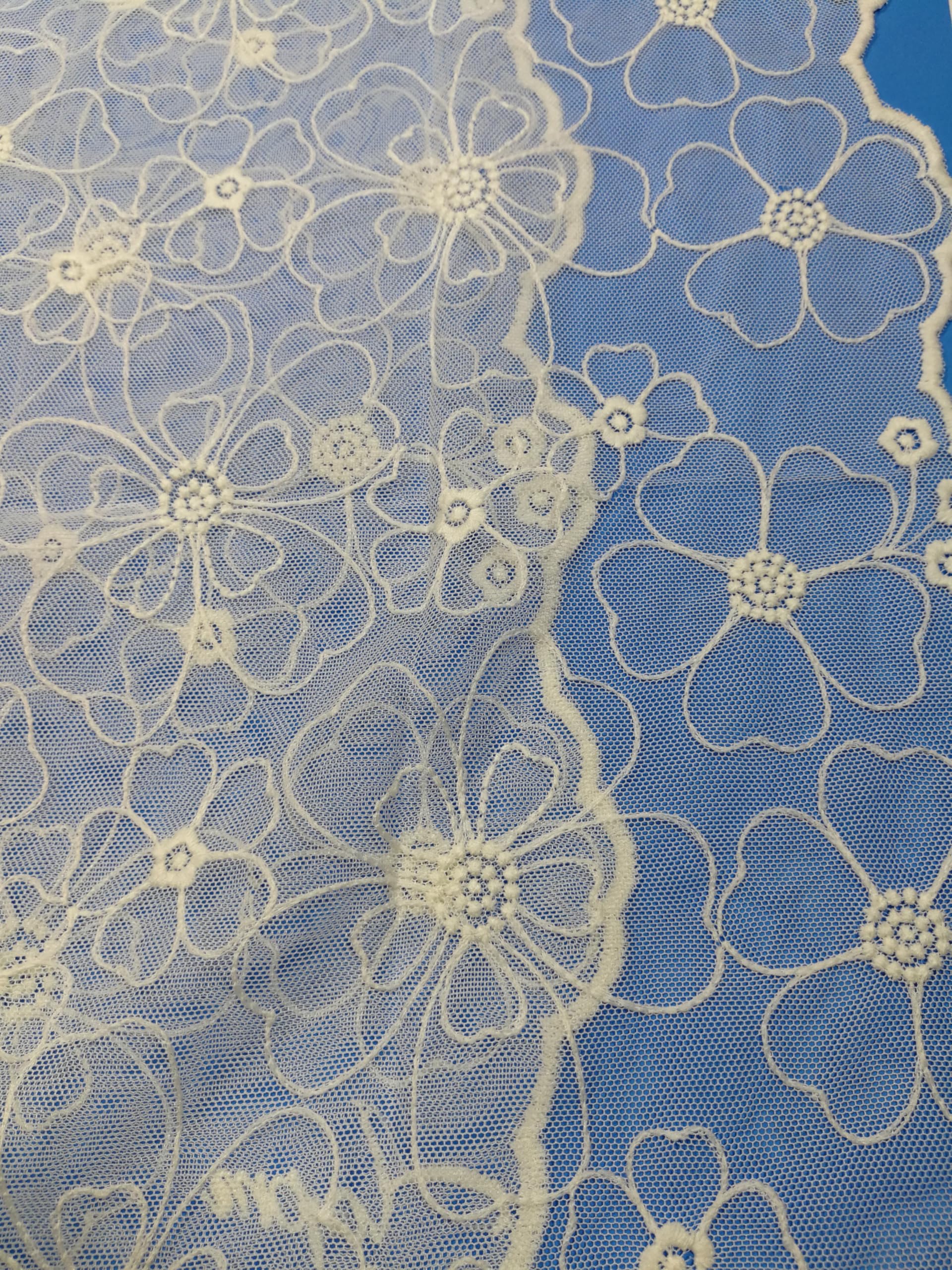 Shanlin Delicate Floral Embroidered Mesh Lace Scarf for Women