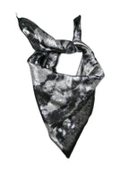 Shanlin Metallic Headscarf Futuristic Galaxy-Inspired Wrap Y2K Bandana Hip Hop Square Scarf for Women & Men