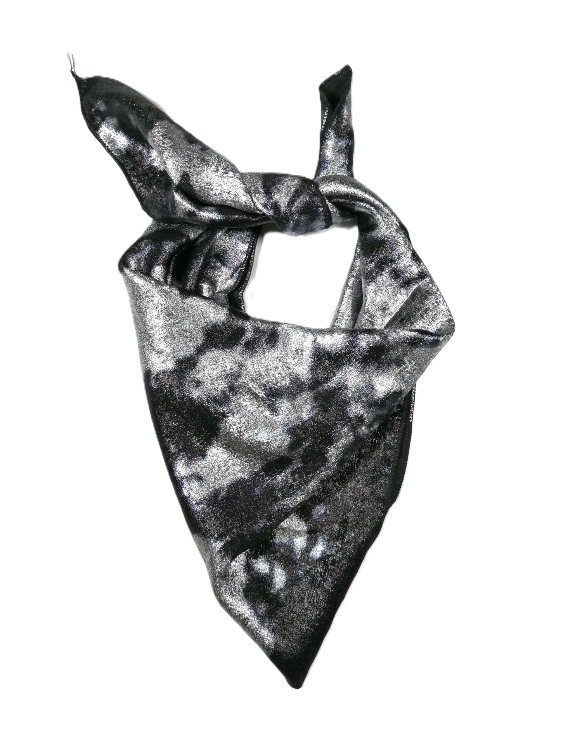 Shanlin Metallic Headscarf Futuristic Galaxy-Inspired Wrap Y2K Bandana Hip Hop Square Scarf for Women & Men