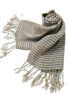 Shanlin Unisex Natural Color 100% Linen Scarves for Men and Women
