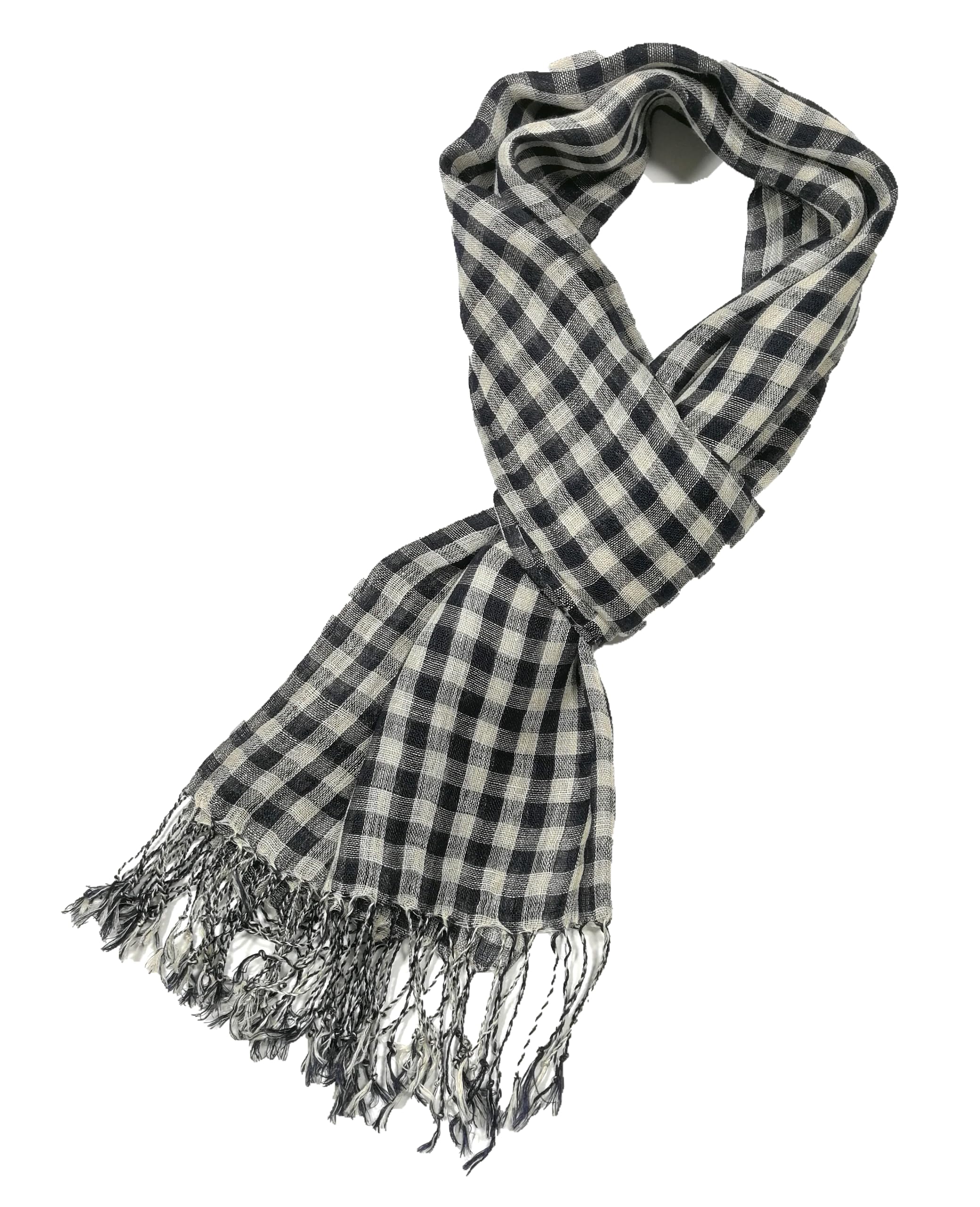 Shanlin Unisex Natural Color 100% Linen Scarves for Men and Women