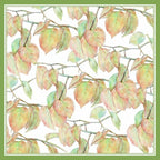 Shanlin 100% Mulberry Silk Twill Scarf Hand-Drawn Nature Print Square Silk Neckerchief Headscarf for Women (26"x26")