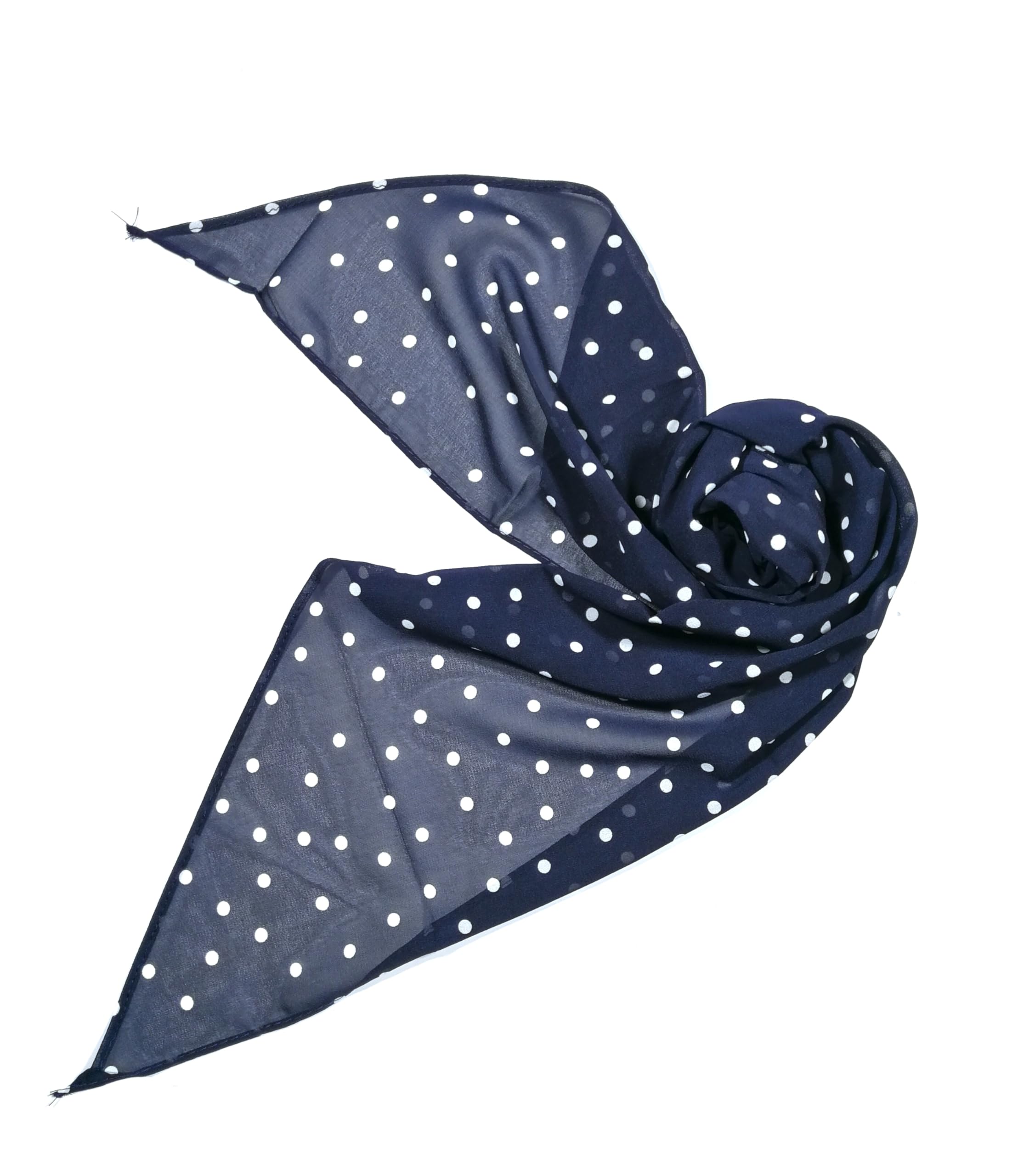 Shanlin Vintage Polka Dot Chiffon Skinny Scarf – Lightweight Retro Long Ribbon for Neck, Hair, Hat