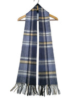 Shanlin 100% Australian Merino Wool Plaid Scarf for Men & Women – Soft, Warm, Lightweight Winter Wrap with Fringe