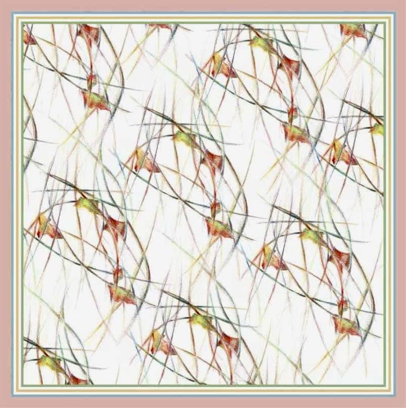 Shanlin 100% Mulberry Silk Twill Scarf Hand-Drawn Nature Print Square Silk Neckerchief Headscarf for Women (26"x26")