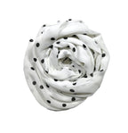 Shanlin Vintage Polka Dot Chiffon Skinny Scarf – Lightweight Retro Long Ribbon for Neck, Hair, Hat