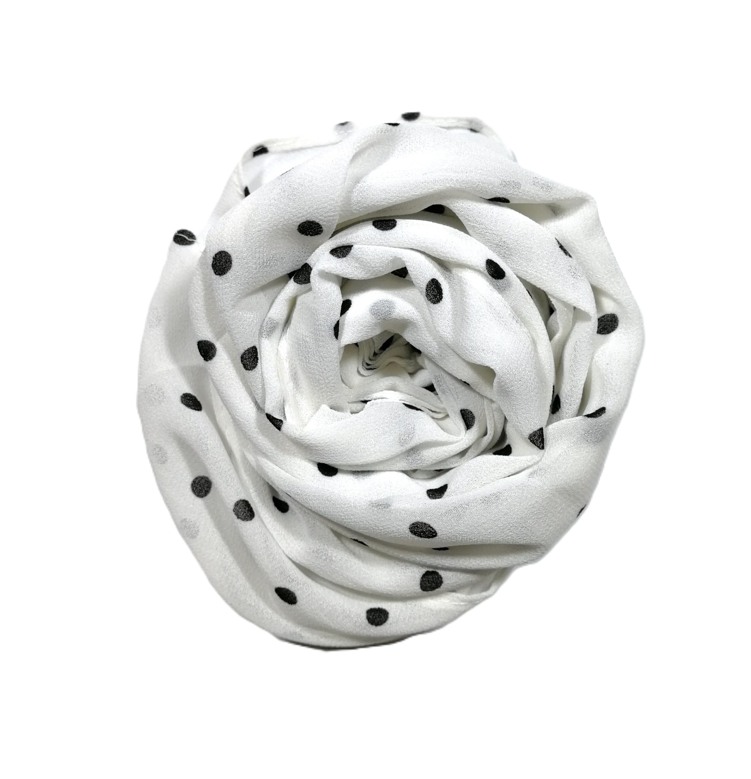 Shanlin Vintage Polka Dot Chiffon Skinny Scarf – Lightweight Retro Long Ribbon for Neck, Hair, Hat