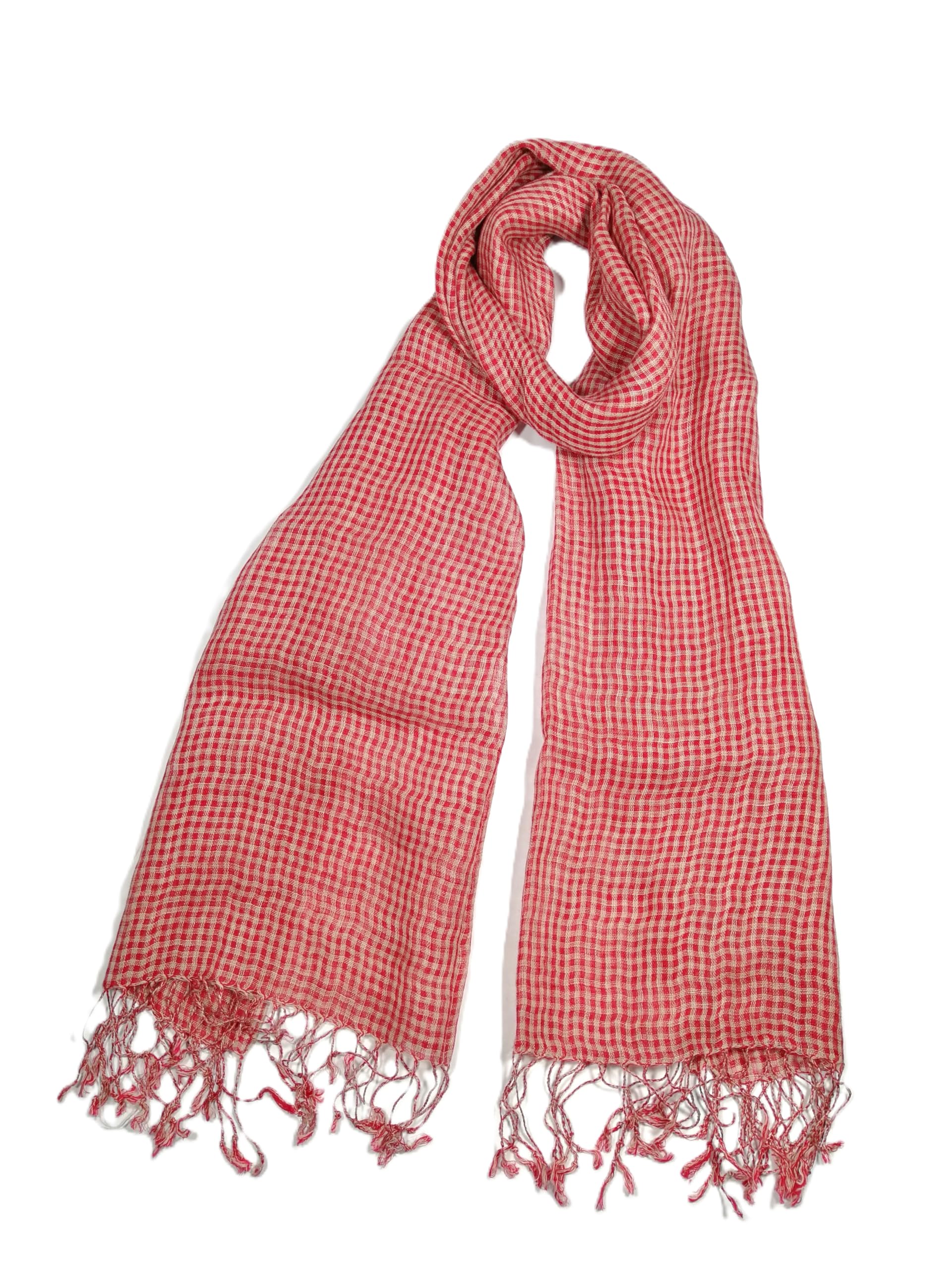 Shanlin Unisex Natural Color 100% Linen Scarves for Men and Women