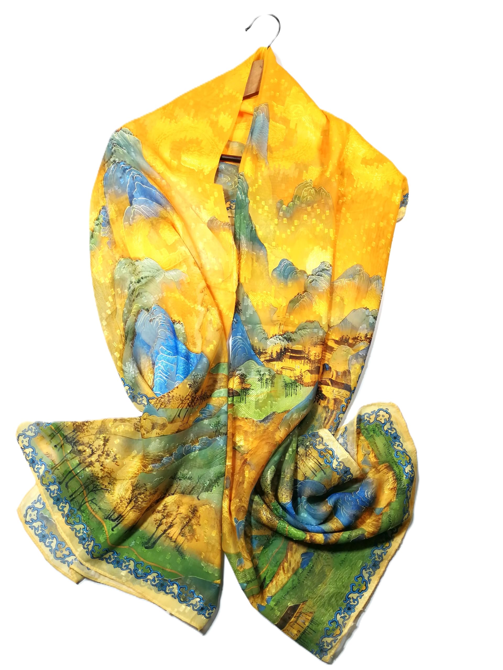 Shanlin Elegant Semi-Transparent Jacquard Scarf – Soft Lightweight Wrap for Formal Events, 70x180cm