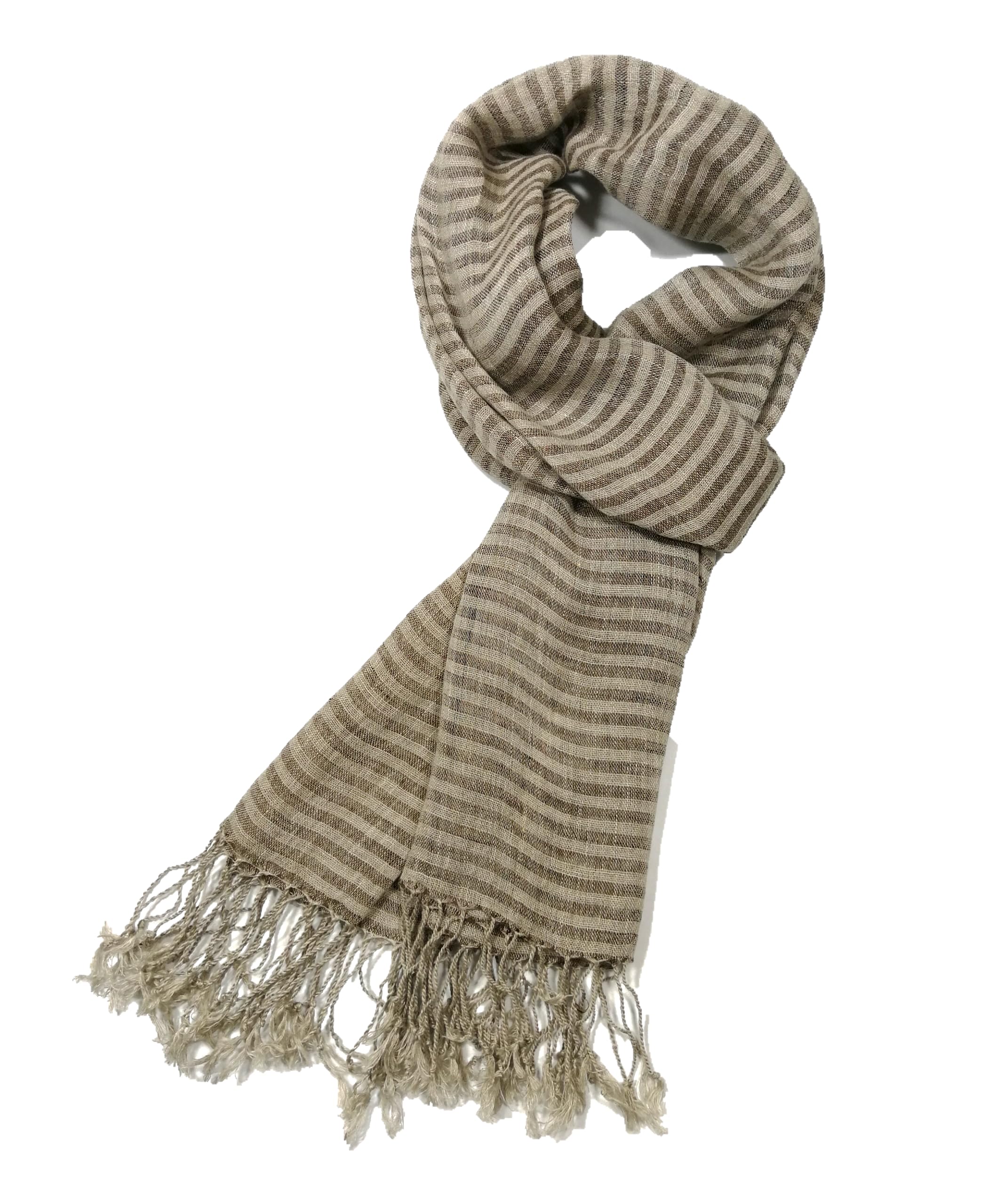 Shanlin Unisex Natural Color 100% Linen Scarves for Men and Women