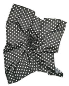 Shanlin Silk Feel Pattern Square Scarves 27" X 27" (Polka Dots)
