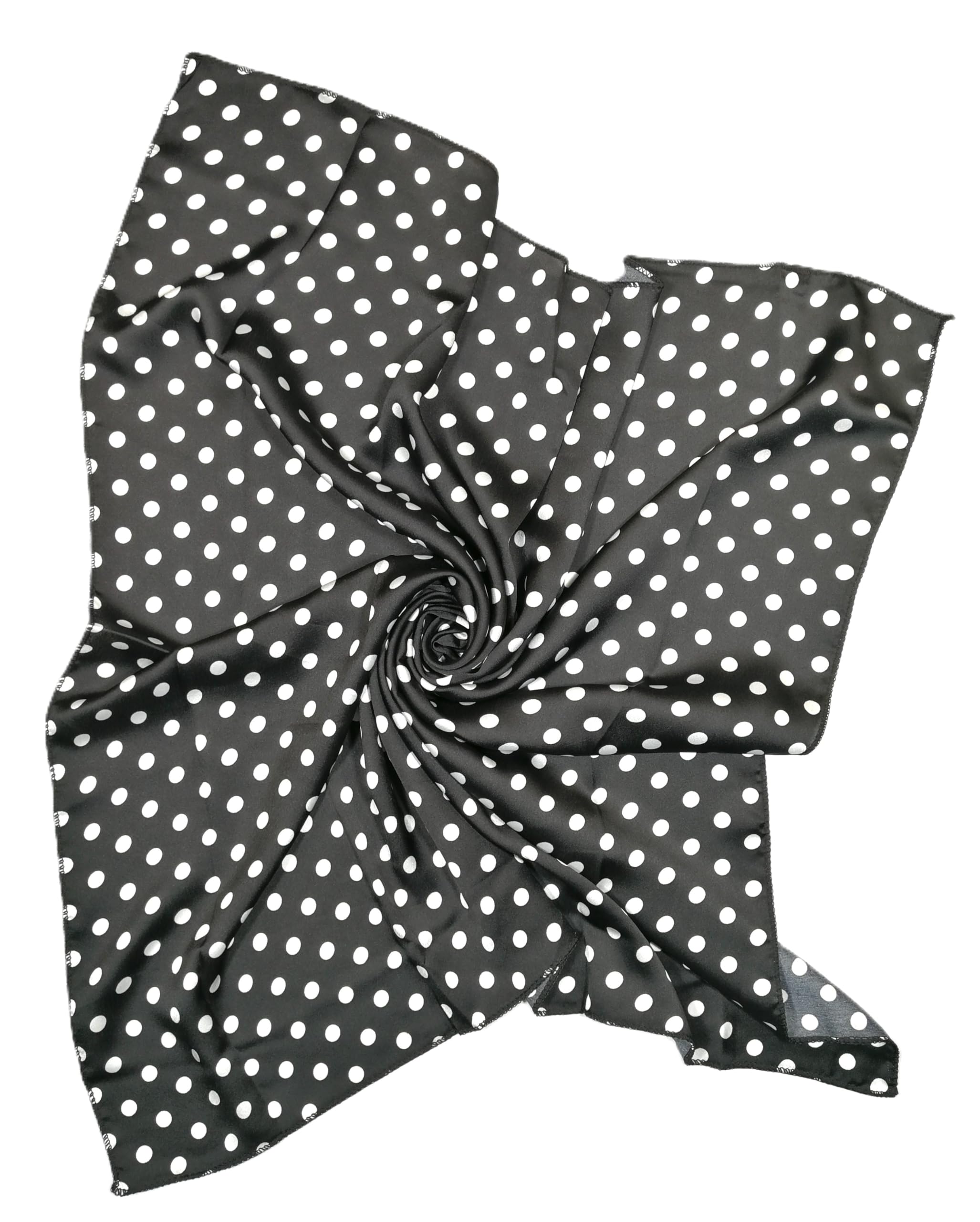 Shanlin Silk Feel Pattern Square Scarves 27" X 27" (Polka Dots)