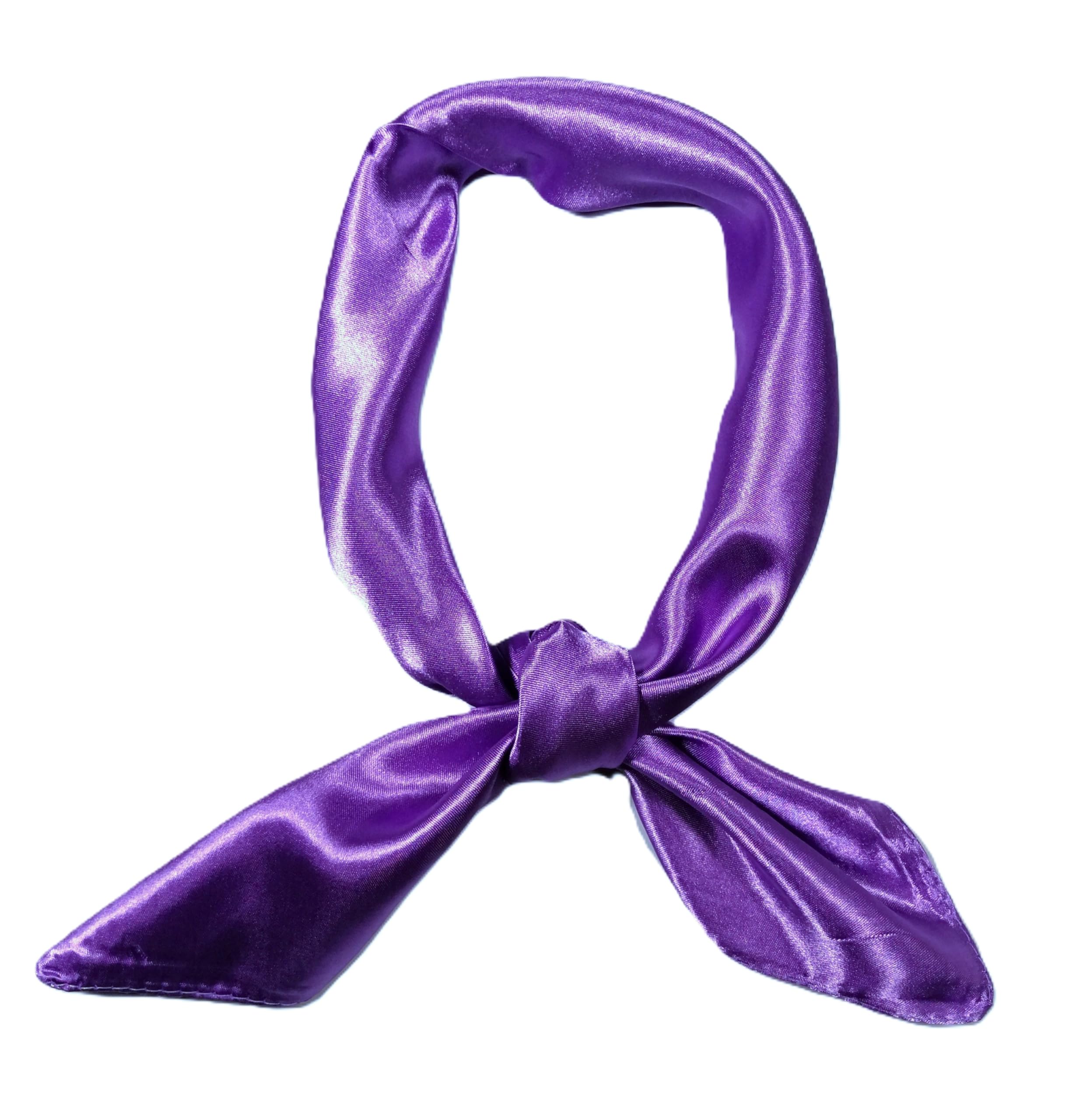 Shanlin Solid Color Silk Feel Satin Square Scarf Bandanas (23.5"X23.5")