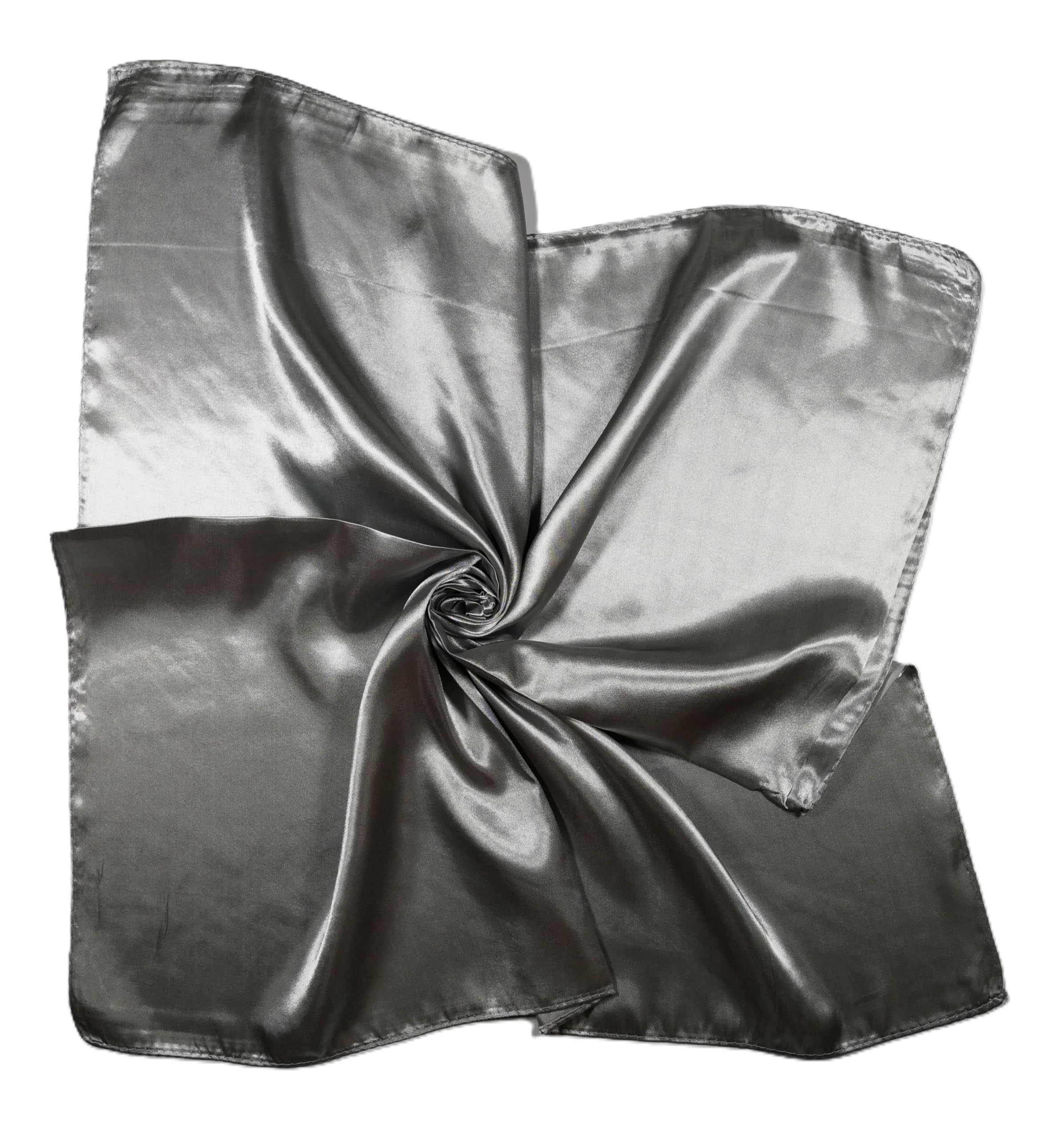 Shanlin Solid Color Silk Feel Satin Square Scarf Bandanas (23.5"X23.5")