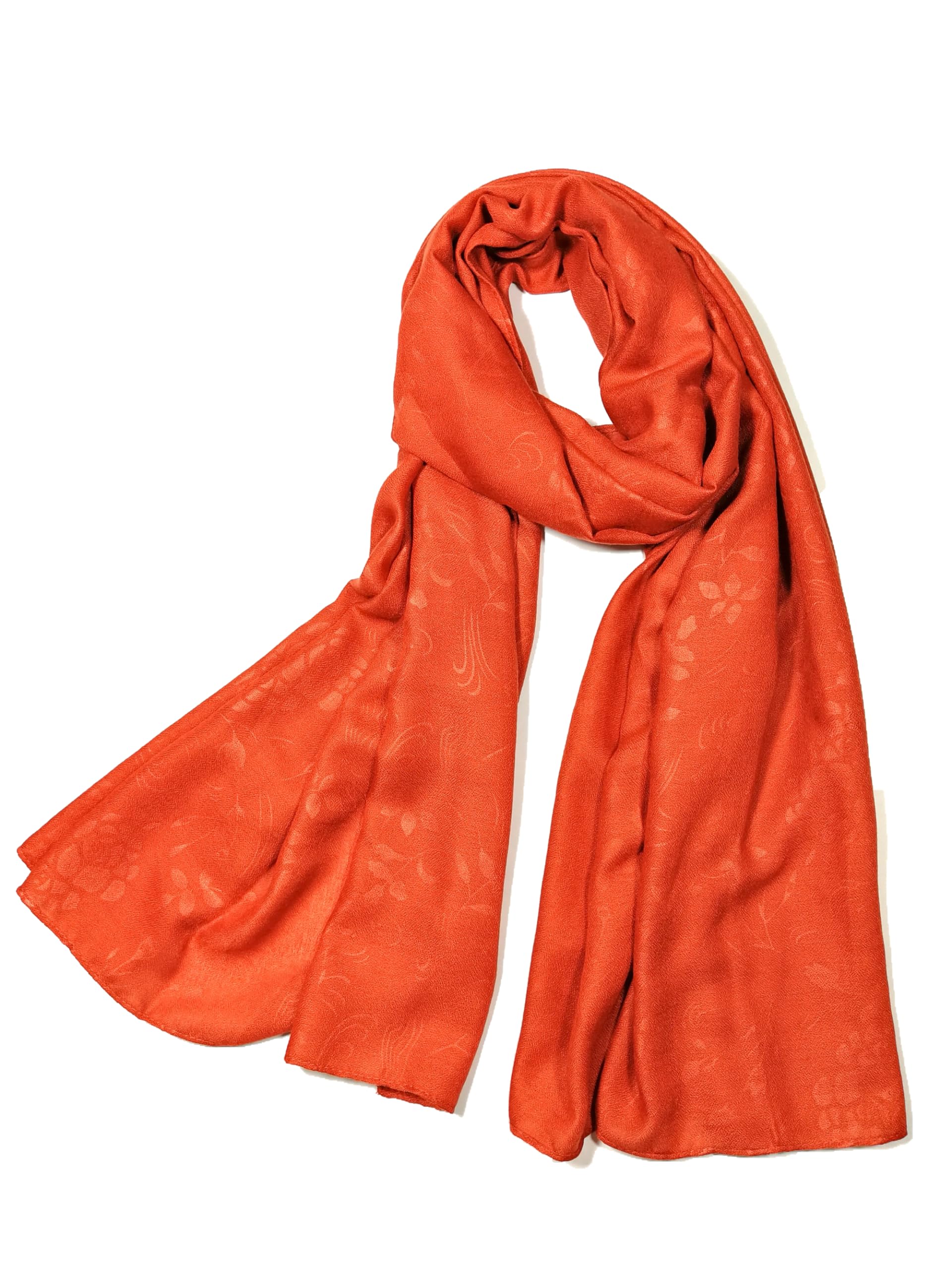 Shanlin Floral Pattern Solid Color Long Scarves for Women