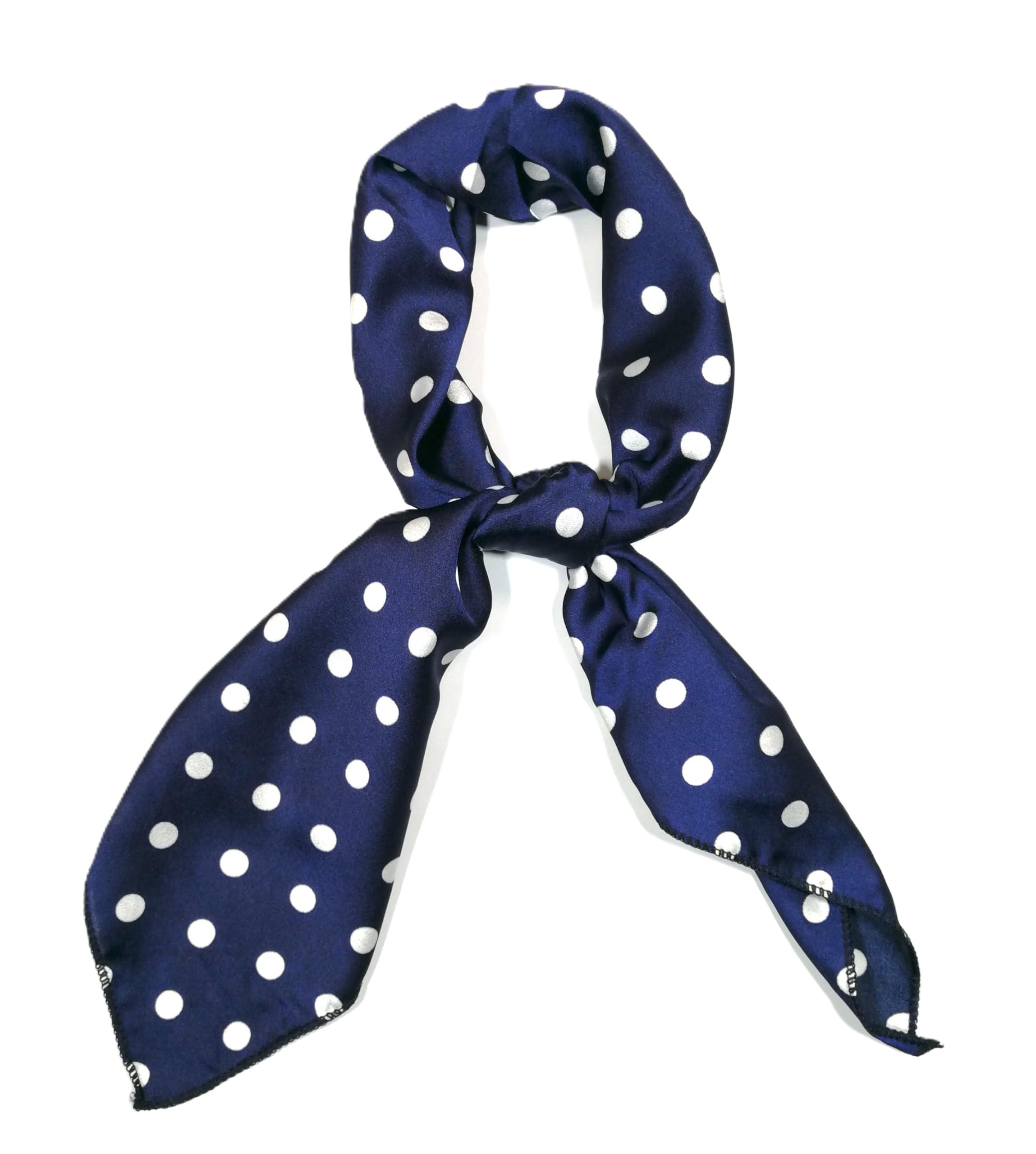 Shanlin Silk Feel Pattern Square Scarves 27" X 27" (Polka Dots)