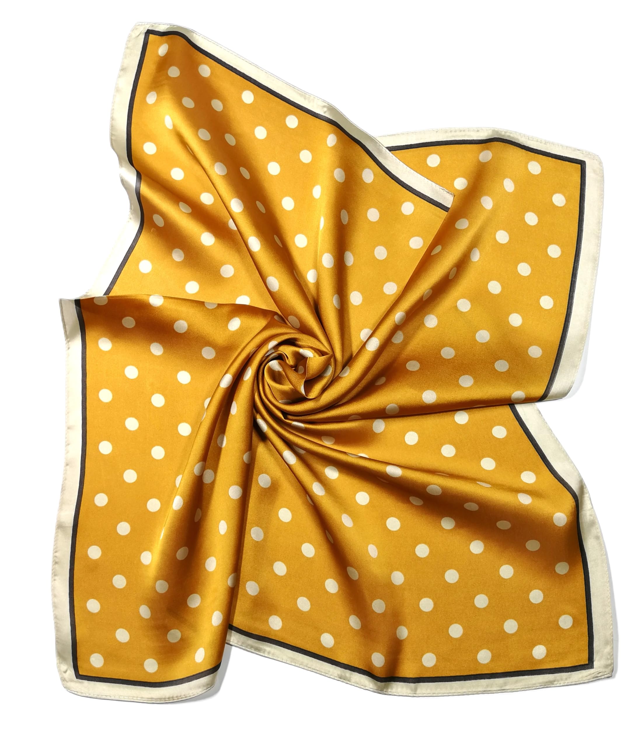 Shanlin Silk Feel Pattern Square Scarves 27" X 27" (Polka Dots)