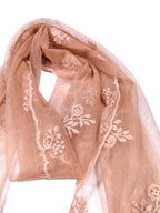 Shanlin Delicate Floral Embroidered Mesh Lace Scarf for Women