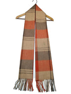 Shanlin 100% Australian Merino Wool Plaid Scarf for Men & Women – Soft, Warm, Lightweight Winter Wrap with Fringe