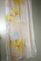 Shanlin 100% Mulberry Silk Chiffon Floral Long Scarf for Travel, Office, Wedding & Daily Wear 180 x 65 cm