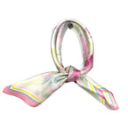 Shanlin 100% Mulberry Silk Twill Scarf Hand-Drawn Nature Print Square Silk Neckerchief Headscarf for Women (26"x26")