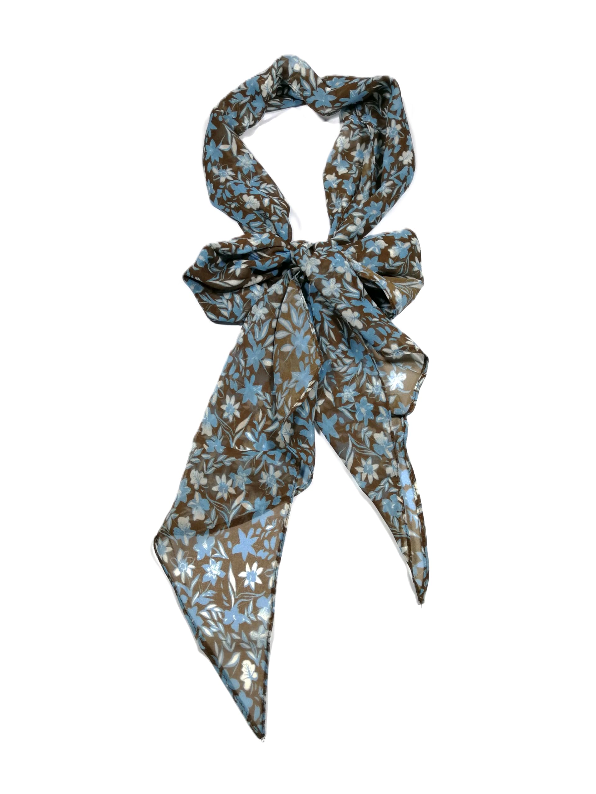 Shanlin Vintage Polka Dot Chiffon Skinny Scarf – Lightweight Retro Long Ribbon for Neck, Hair, Hat