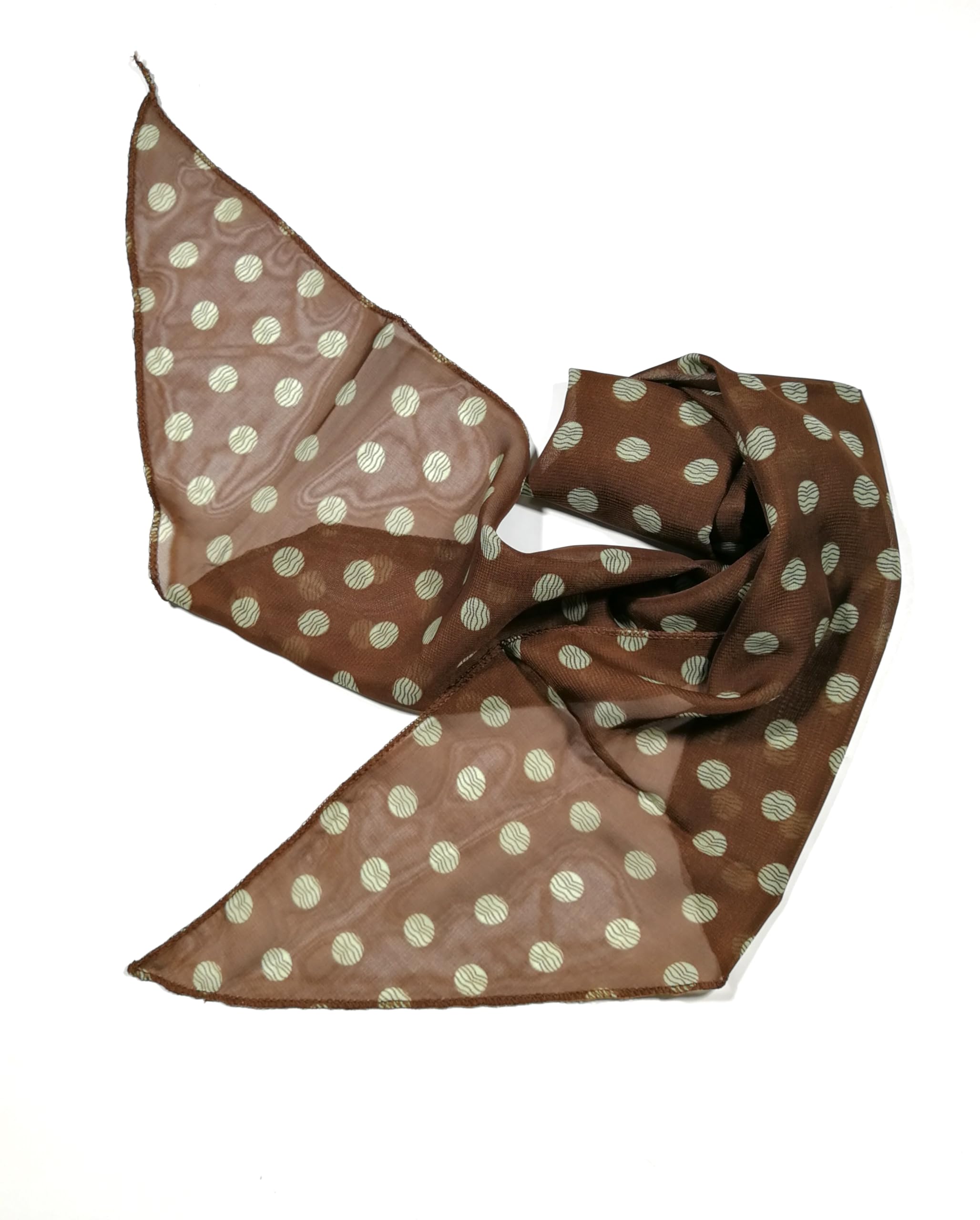 Shanlin Vintage Polka Dot Chiffon Skinny Scarf – Lightweight Retro Long Ribbon for Neck, Hair, Hat