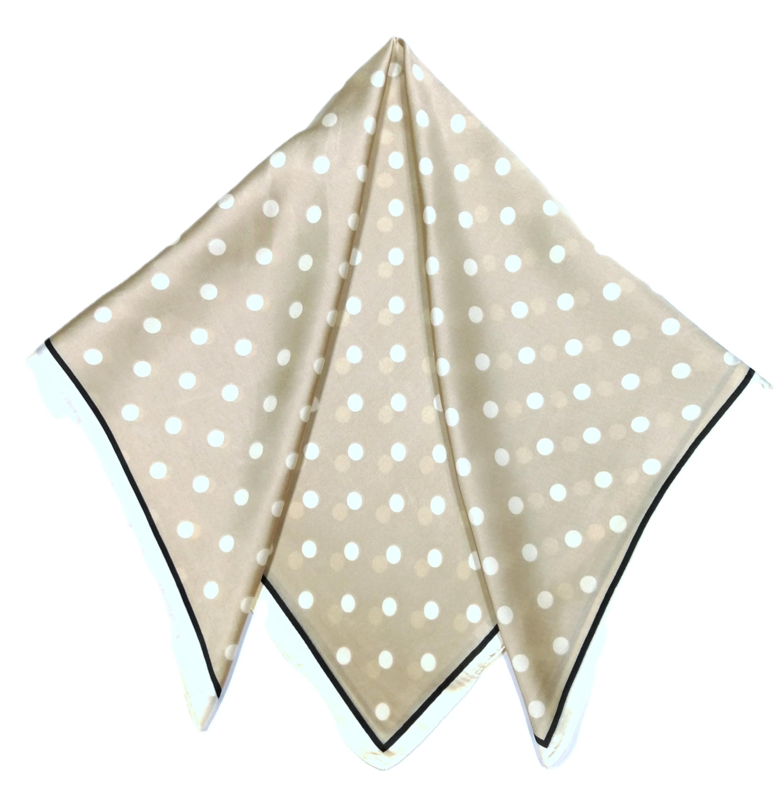 Shanlin Silk Feel Pattern Square Scarves 27" X 27" (Polka Dots)