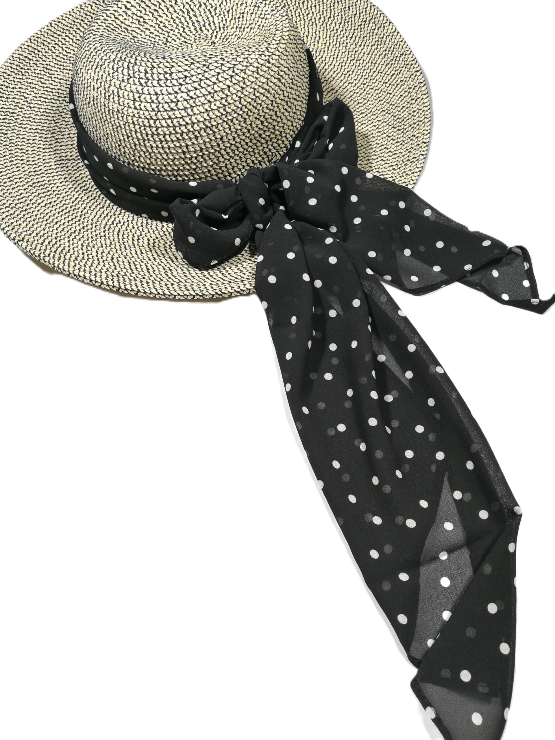 Shanlin Vintage Polka Dot Chiffon Skinny Scarf – Lightweight Retro Long Ribbon for Neck, Hair, Hat
