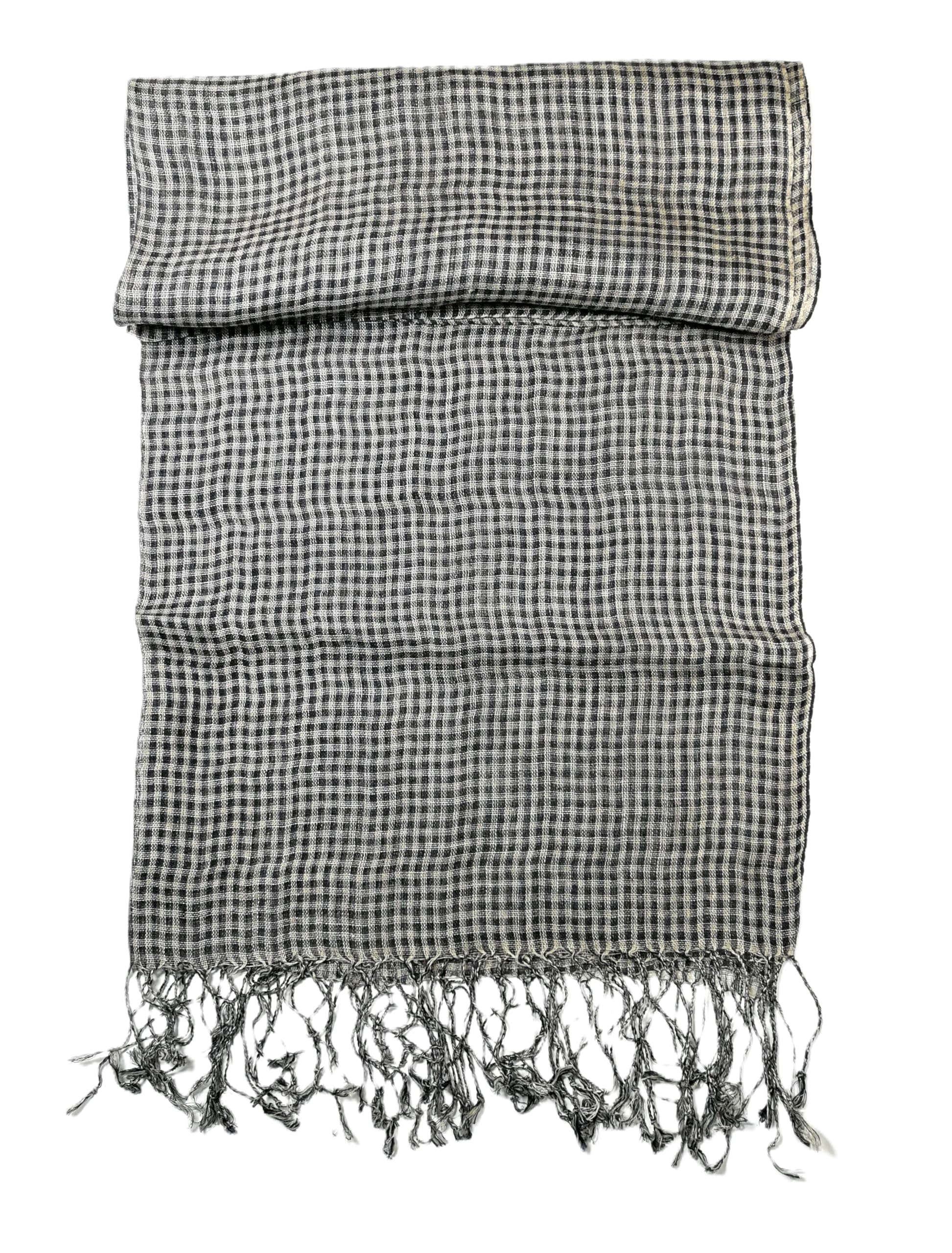 Shanlin Unisex Natural Color 100% Linen Scarves for Men and Women
