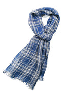 Shanlin Unisex 100% Linen Scarves for Men and Women (Plaid & Stripes)