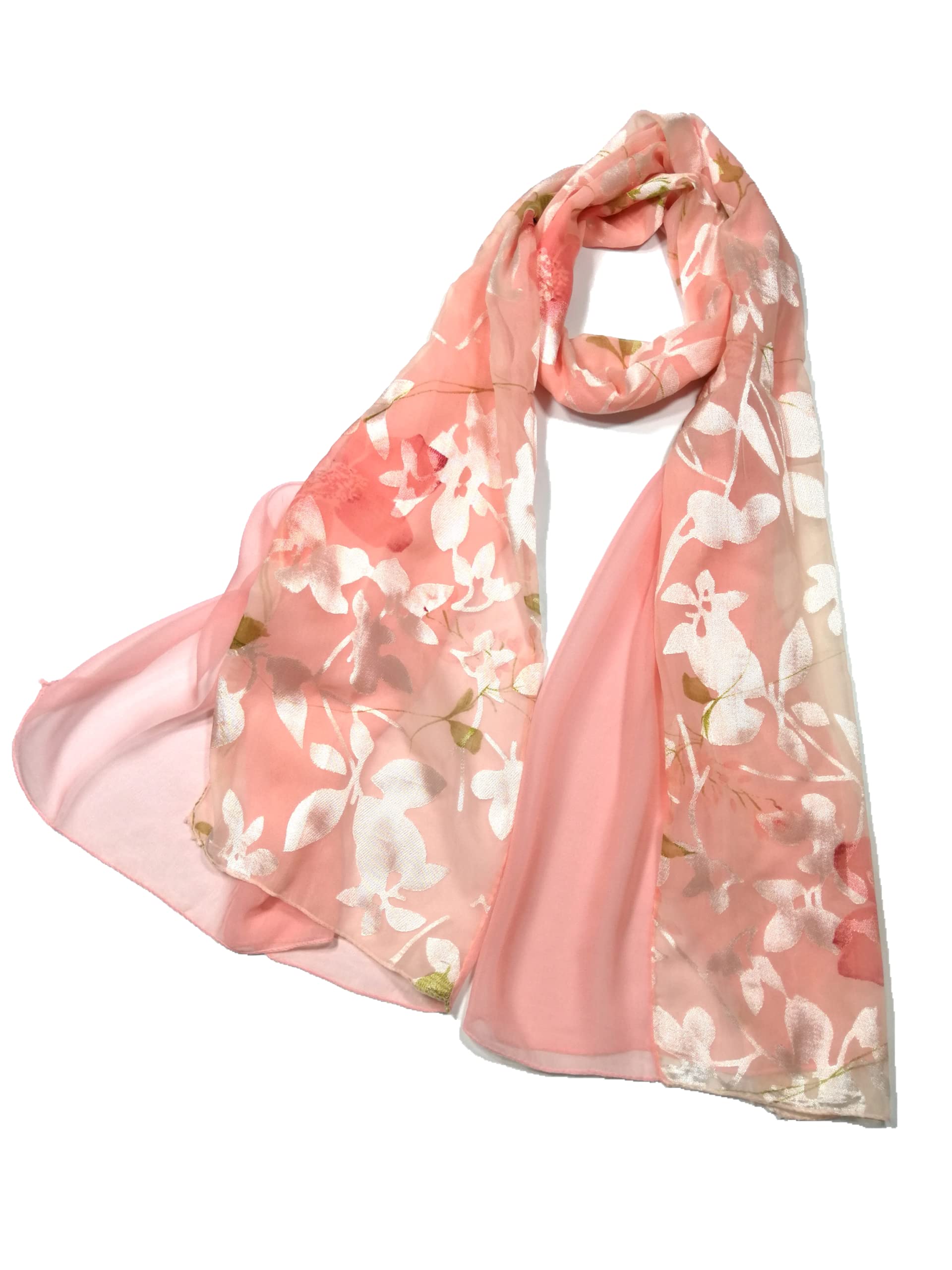 Shanlin Floral Silk Feel Scarf Evening Shawl