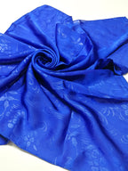 Shanlin Floral Pattern Solid Color Silk Feel Square Scarves (27.5"X27.5")