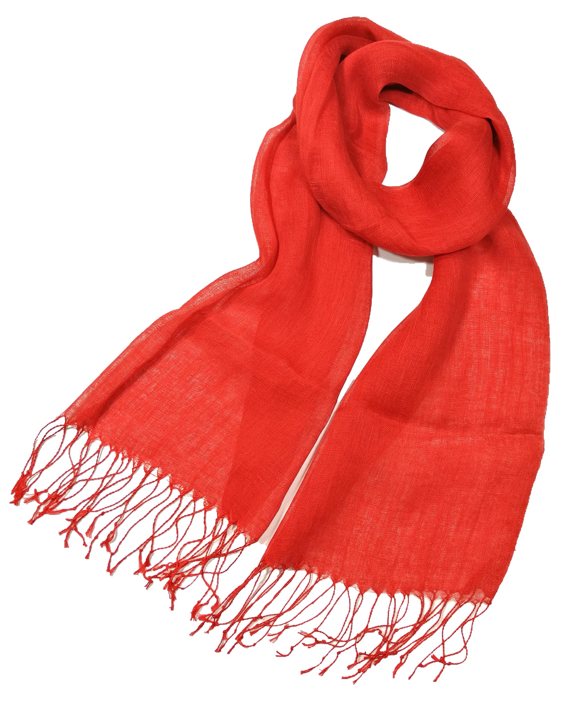 Shanlin Unisex 100% Linen Scarves for Men and Women (71"x22") Solid Color