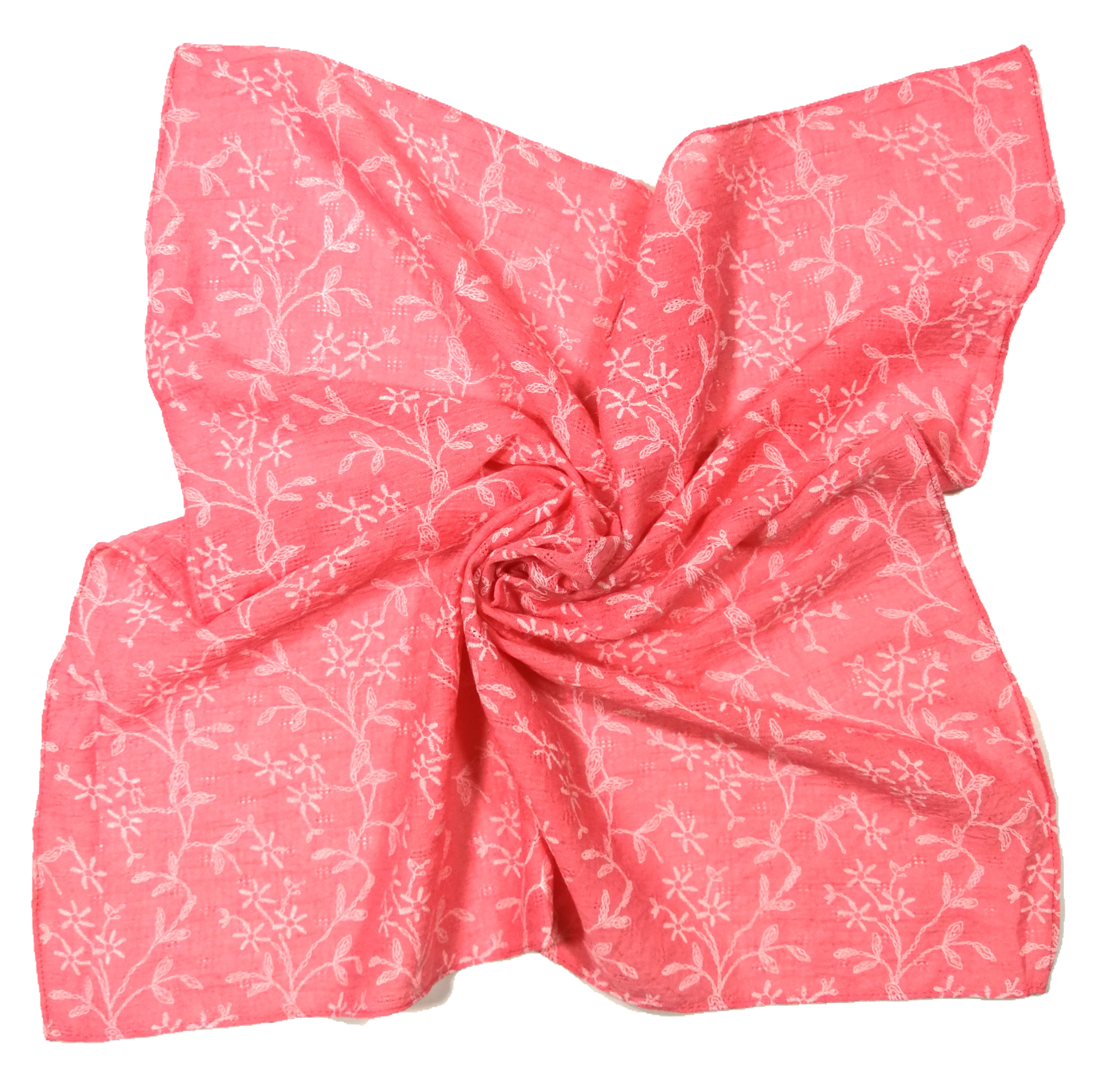 Shanlin Unisex Cotton Square Bandanas Scarves 24x24 (Floral A)