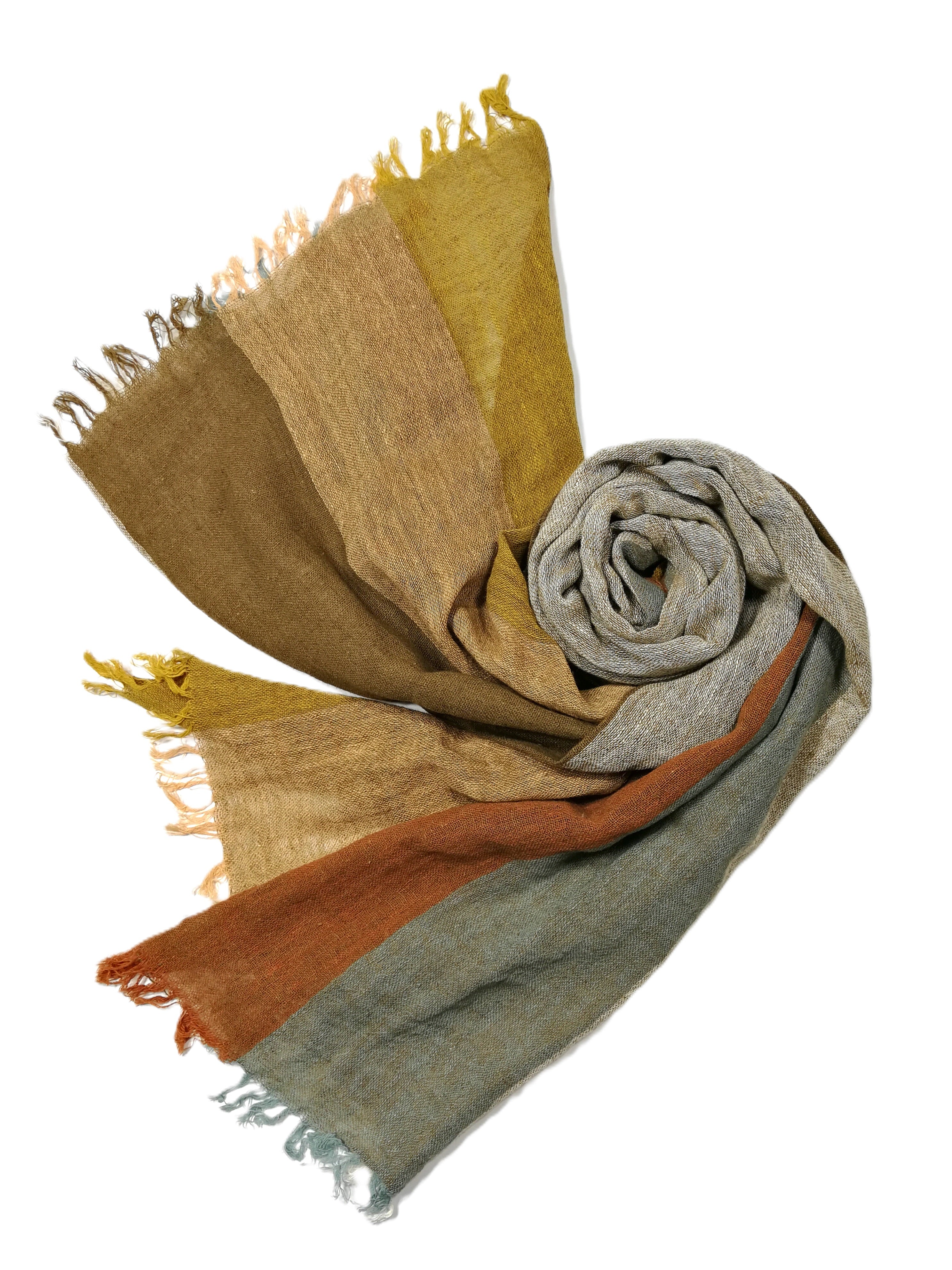 Shanlin Extra Long Unisex Cotton Linen Scarves for Men and Women (220x65CM)