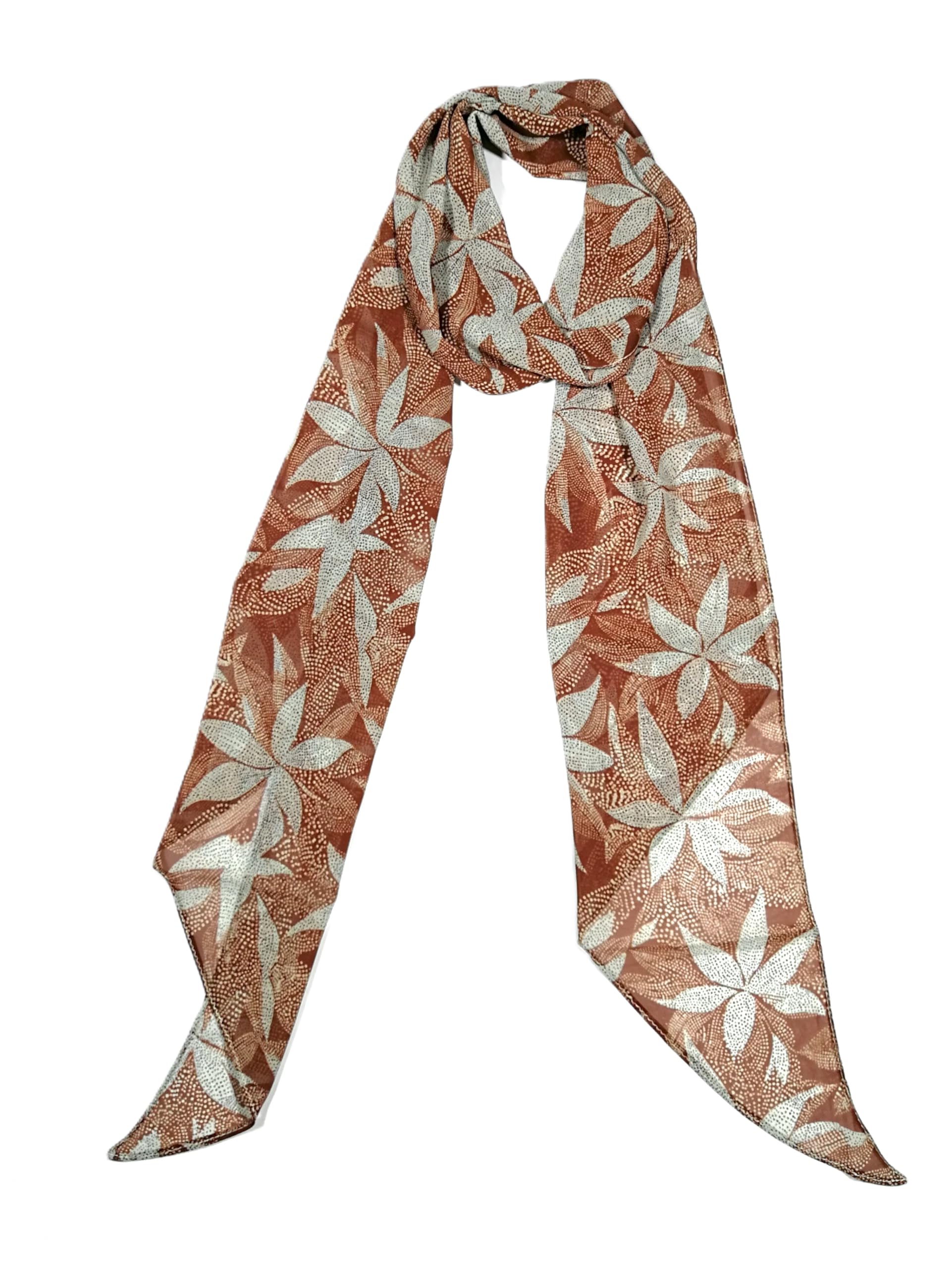 Shanlin Vintage Polka Dot Chiffon Skinny Scarf – Lightweight Retro Long Ribbon for Neck, Hair, Hat