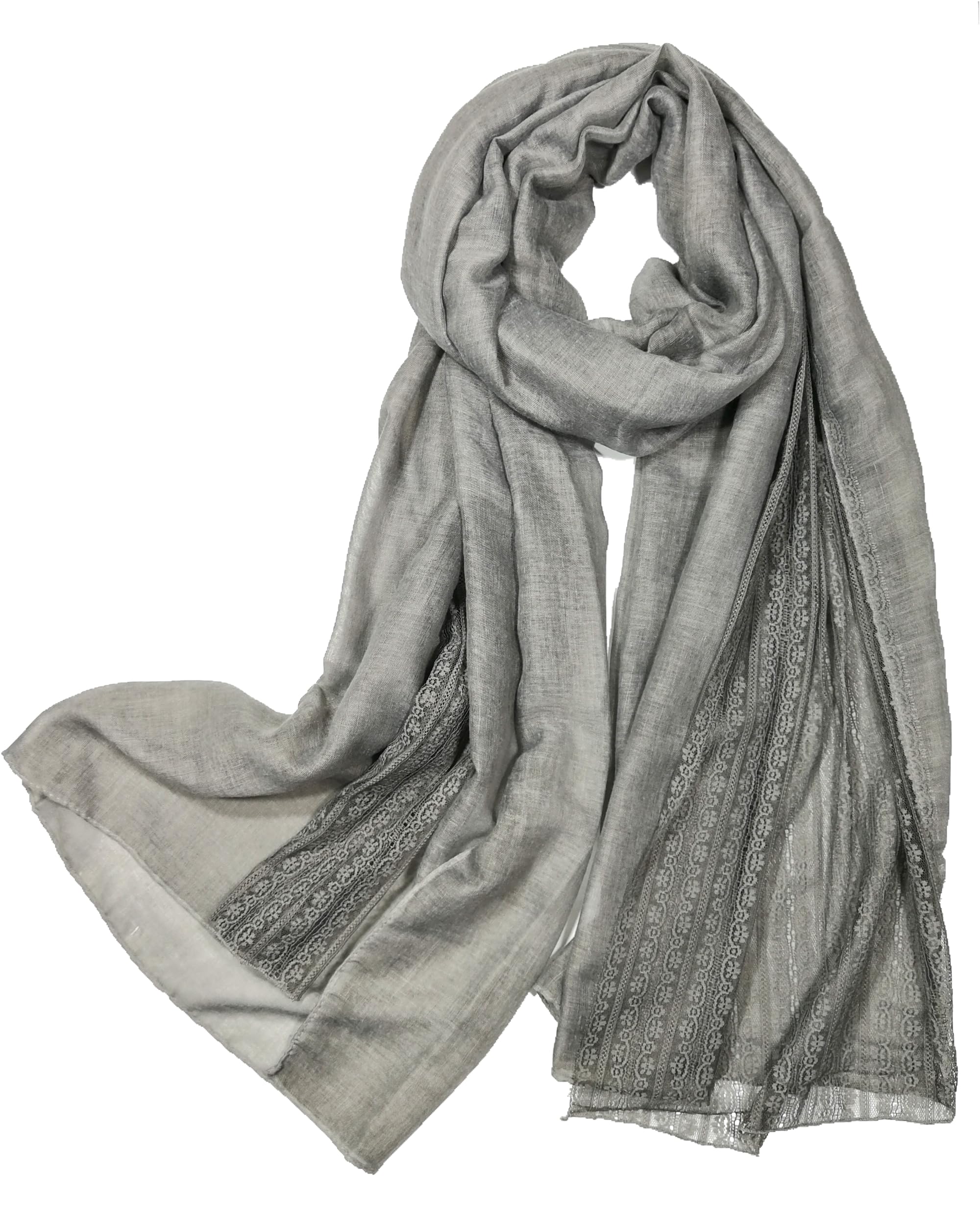 Shanlin Super Large Cotton Blend Lace Scarves for Women (76"x42")