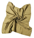 Shanlin Floral Pattern Solid Color Silk Feel Square Scarves (27.5"X27.5")