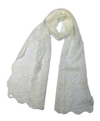 Shanlin Delicate Floral Embroidered Mesh Lace Scarf for Women