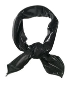 Shanlin Metallic Headscarf Futuristic Galaxy-Inspired Wrap Y2K Bandana Hip Hop Square Scarf for Women & Men