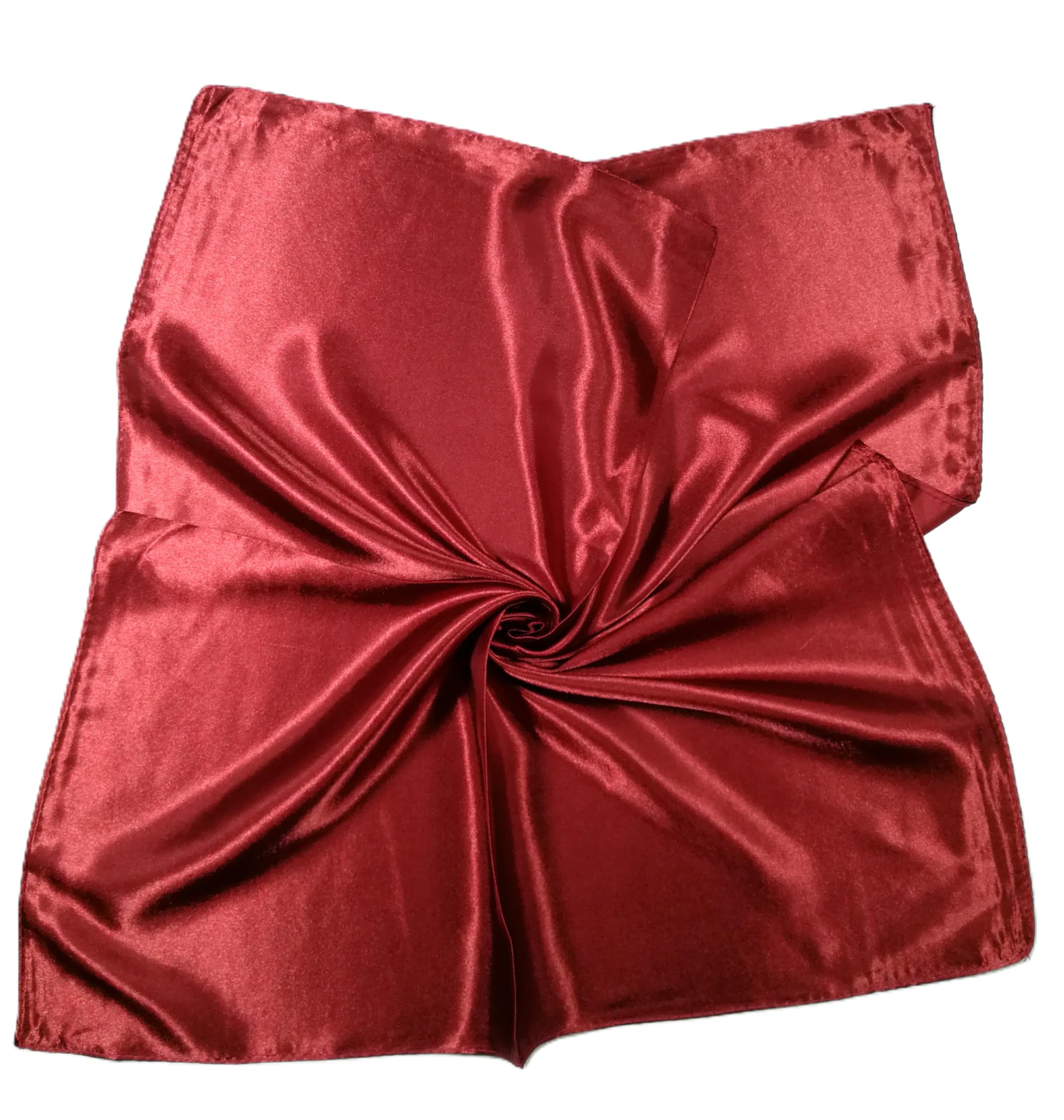Shanlin Solid Color Silk Feel Satin Square Scarf Bandanas (23.5"X23.5")