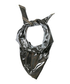 Shanlin Metallic Headscarf Futuristic Galaxy-Inspired Wrap Y2K Bandana Hip Hop Square Scarf for Women & Men